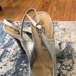 Silver high heels